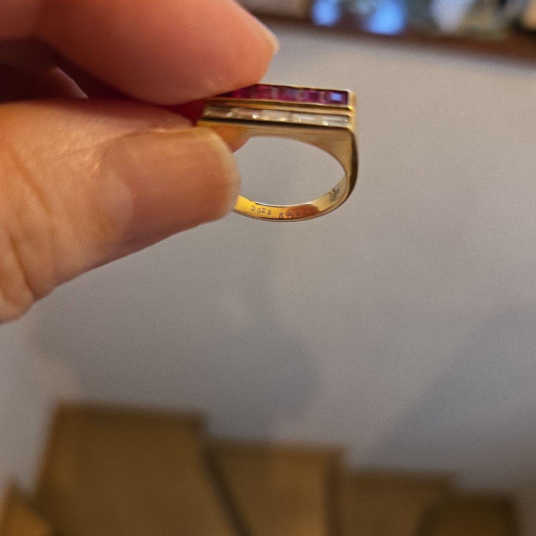 最終値段足立宝石店k18 ルビー ダイヤモンド リング