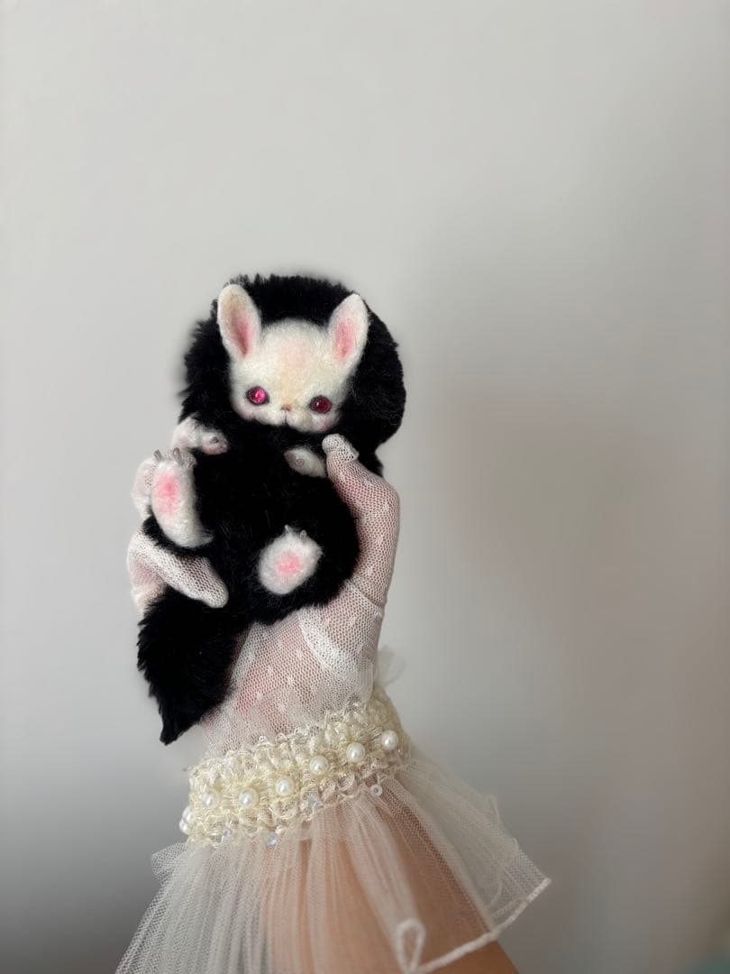 アートドール No.060 黒うさぎ幻獣 羊毛フェルト