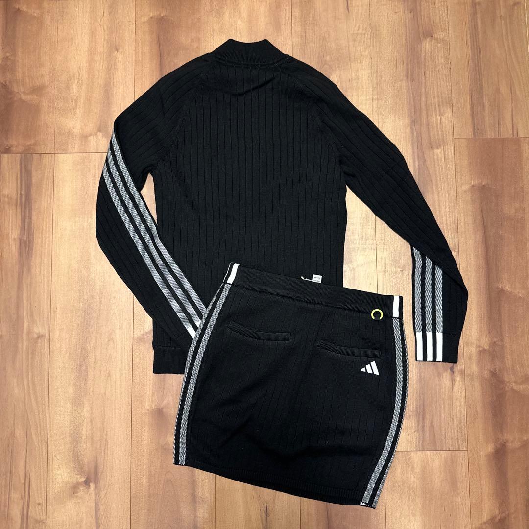 防風　裏地付き　ニット　セットアップ　ブラック　サイズS 新品タグ付　秋冬