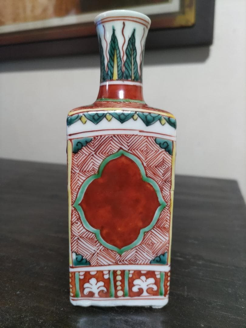 初代 川瀬竹春 万暦赤絵 角徳利