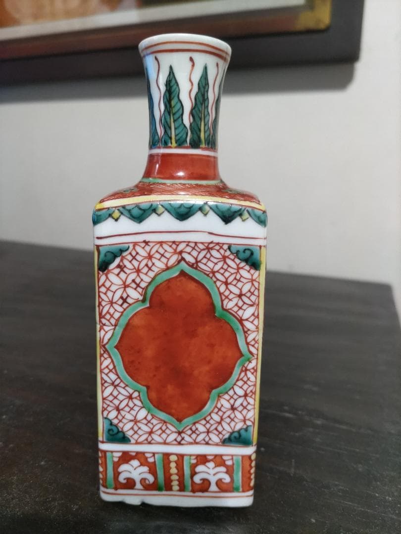 初代 川瀬竹春 万暦赤絵 角徳利