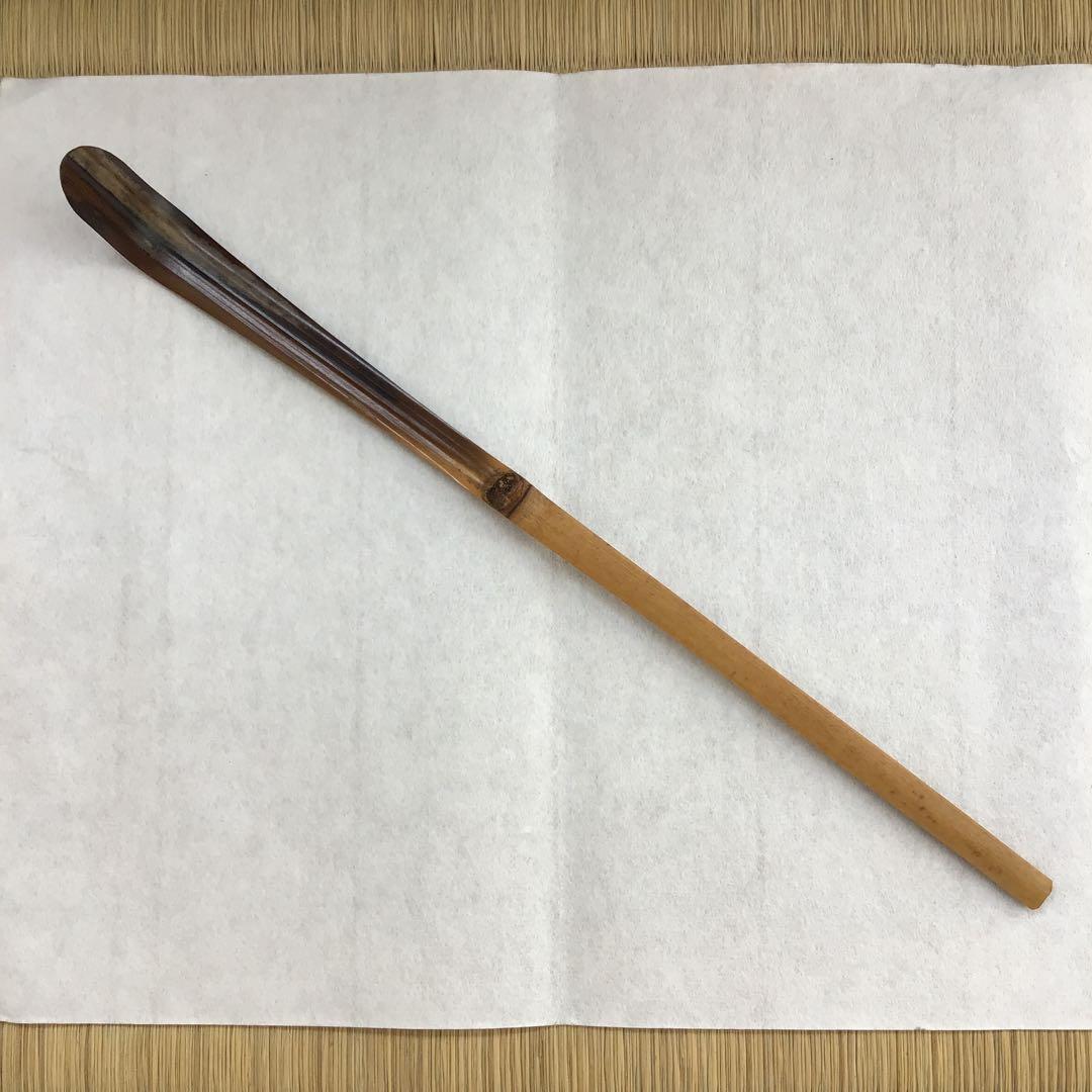 茶杓銘:弐千歳ト号楽只斎作鶴亀写 松尾流十