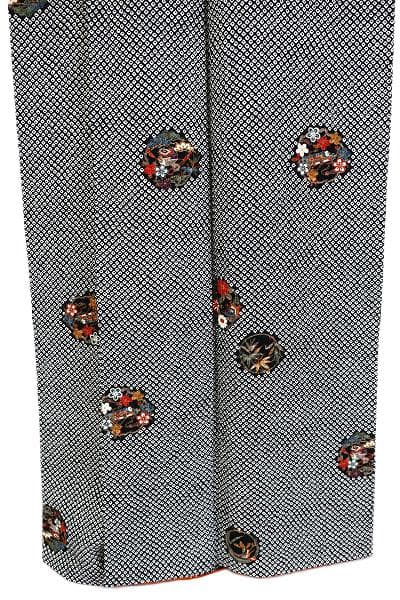 未使用品 小紋 総絞り 黒 吉祥文様 身丈161.5cm 裄丈65cm 袷 - メルカリ