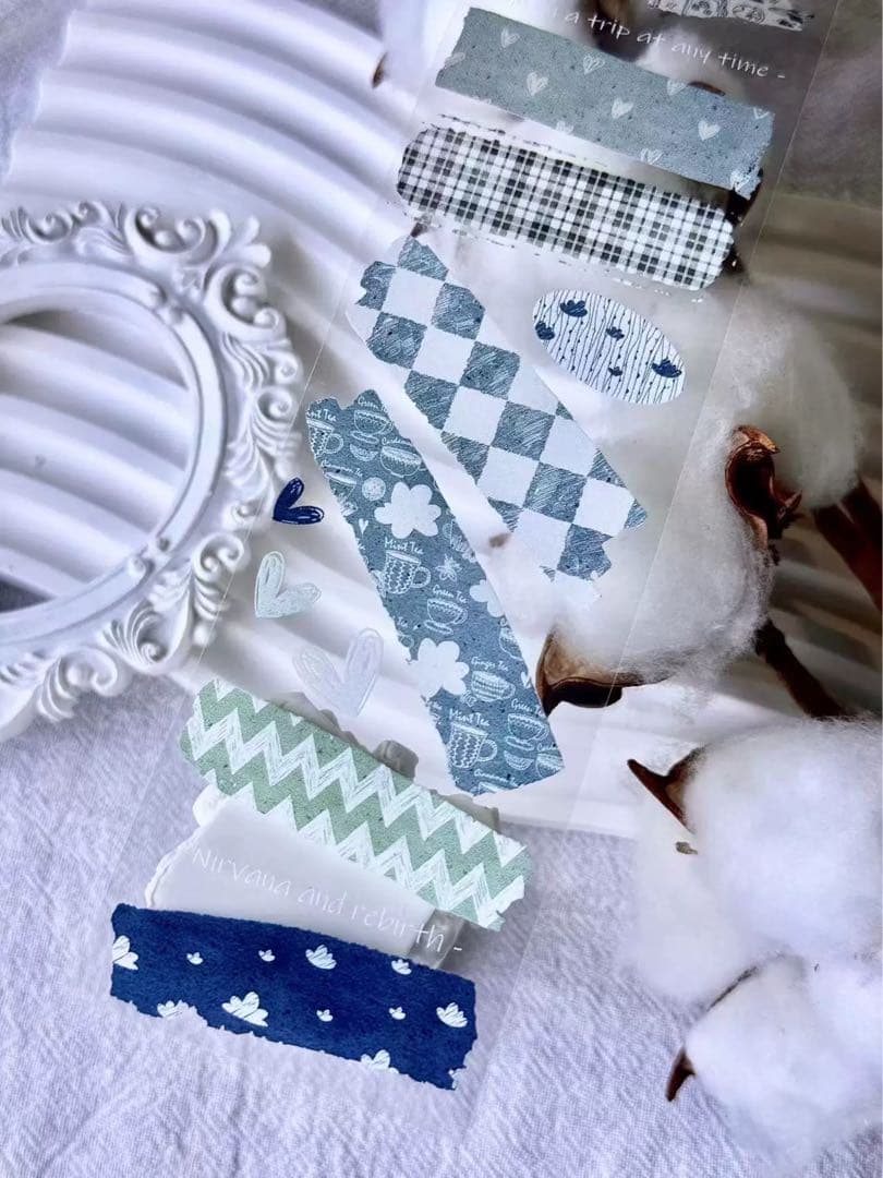 霖蓝汐原创手账《布艺面料》海外マスキングテープ　マステ 【2239】