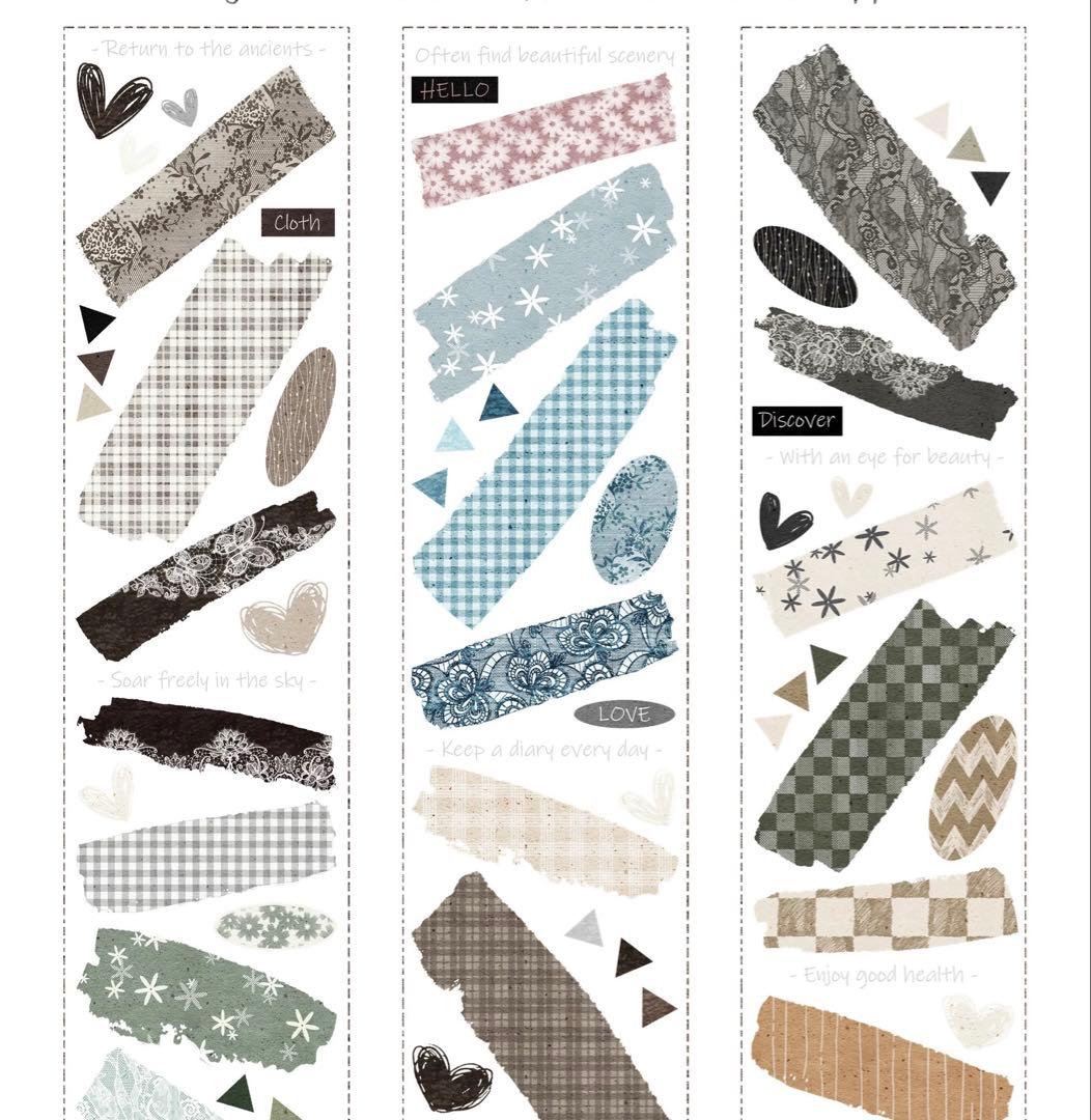 霖蓝汐原创手账《布艺面料》海外マスキングテープ　マステ 【2239】