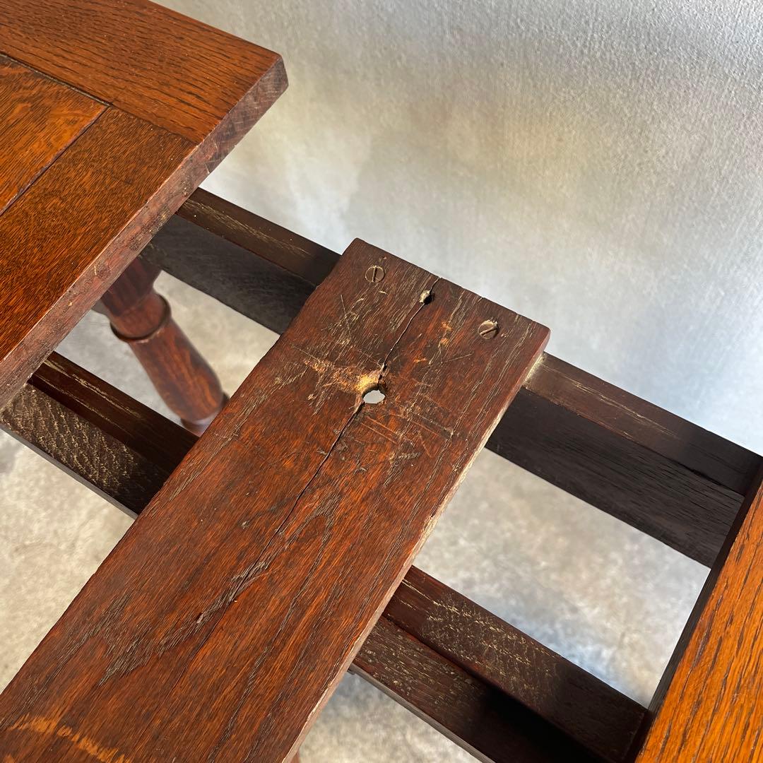 イギリス　オールドアンティーク家具 ドローリーフテーブル 拡張テーブル　オーク