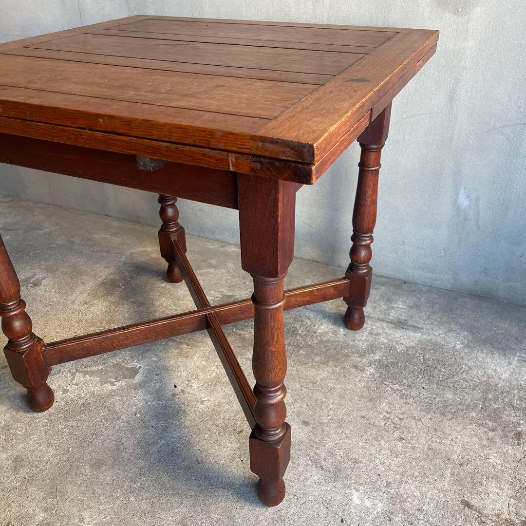 イギリス　オールドアンティーク家具 ドローリーフテーブル 拡張テーブル　オーク