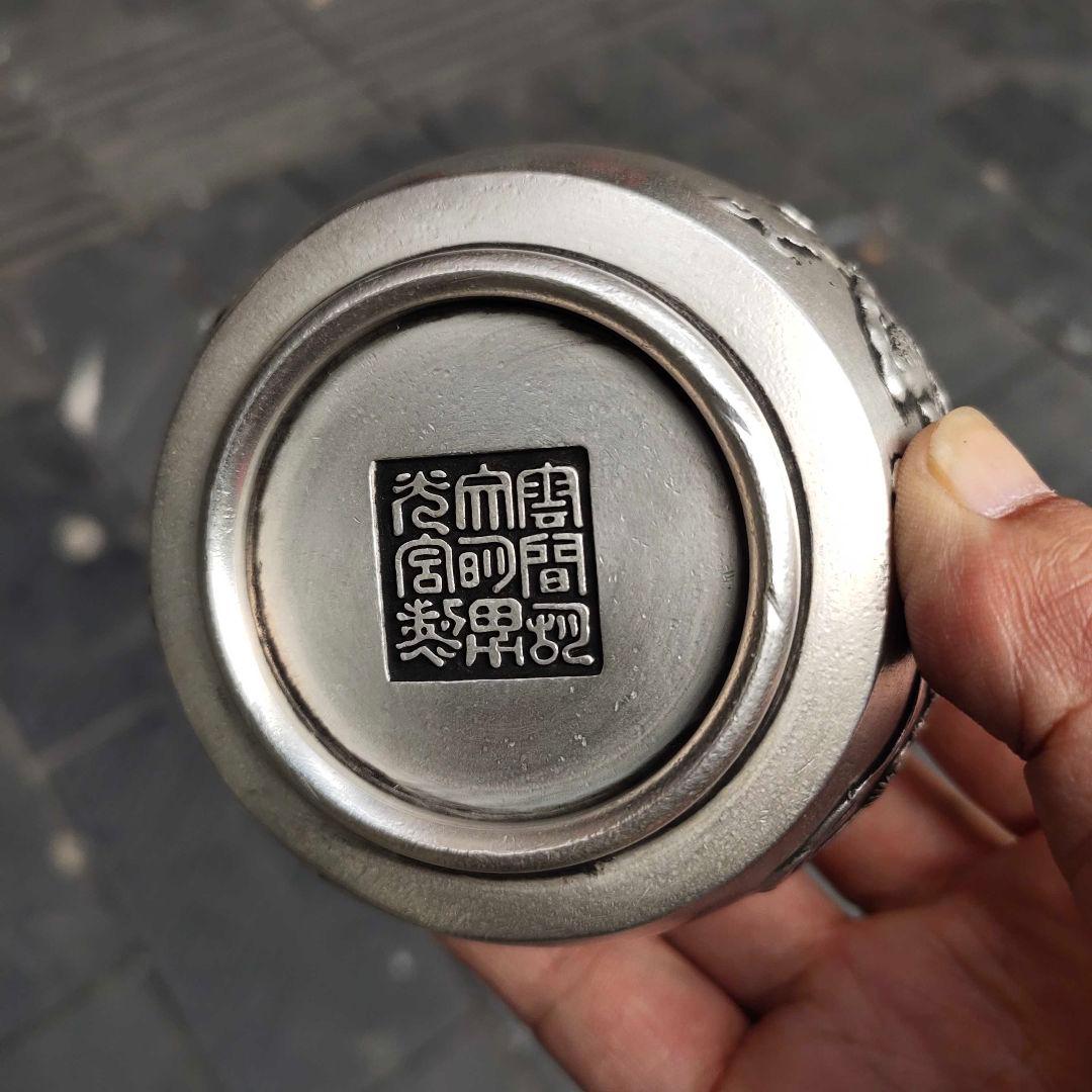 銅器 茶筒 招財進宝獅子茶筒 茶道置物 装飾品 工芸品