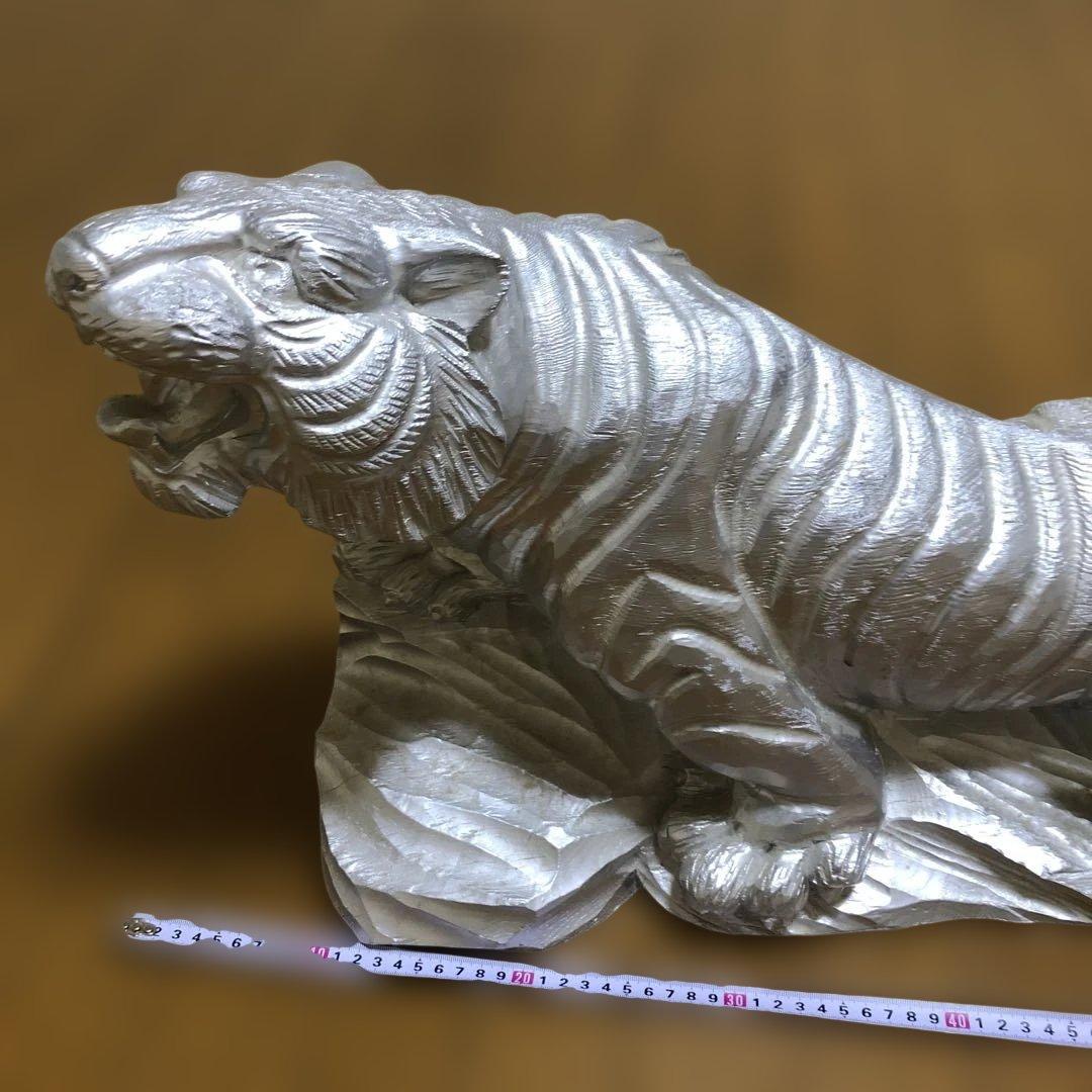 木製虎彫刻 約60cm - メルカリ