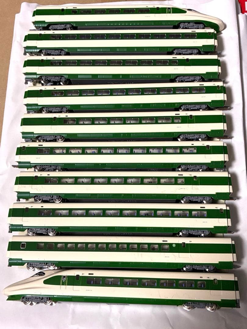 E2系東北新幹線200系カラー　10両　tomix ライト点灯動力動作確認済 E2系東北新幹線200系カラー 10両 tomix ライト点灯動力動作確認済