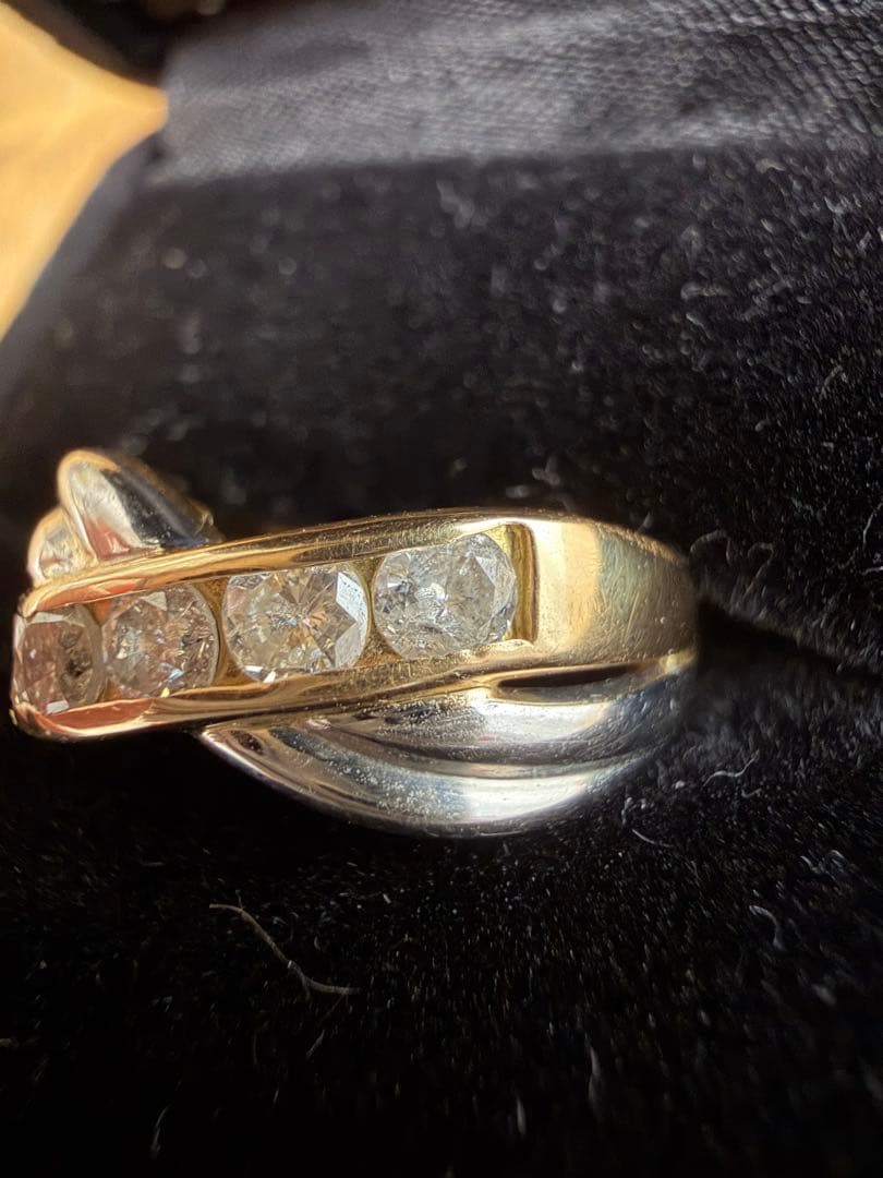 限定値下げ【訳あり】0.5ctダイヤモンドK18YG PT900コンビリング