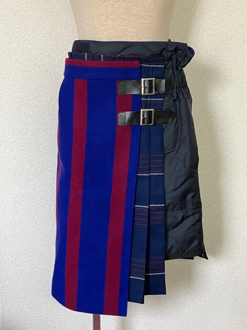 サカイ プリーツキルティングコンビネーションスカート