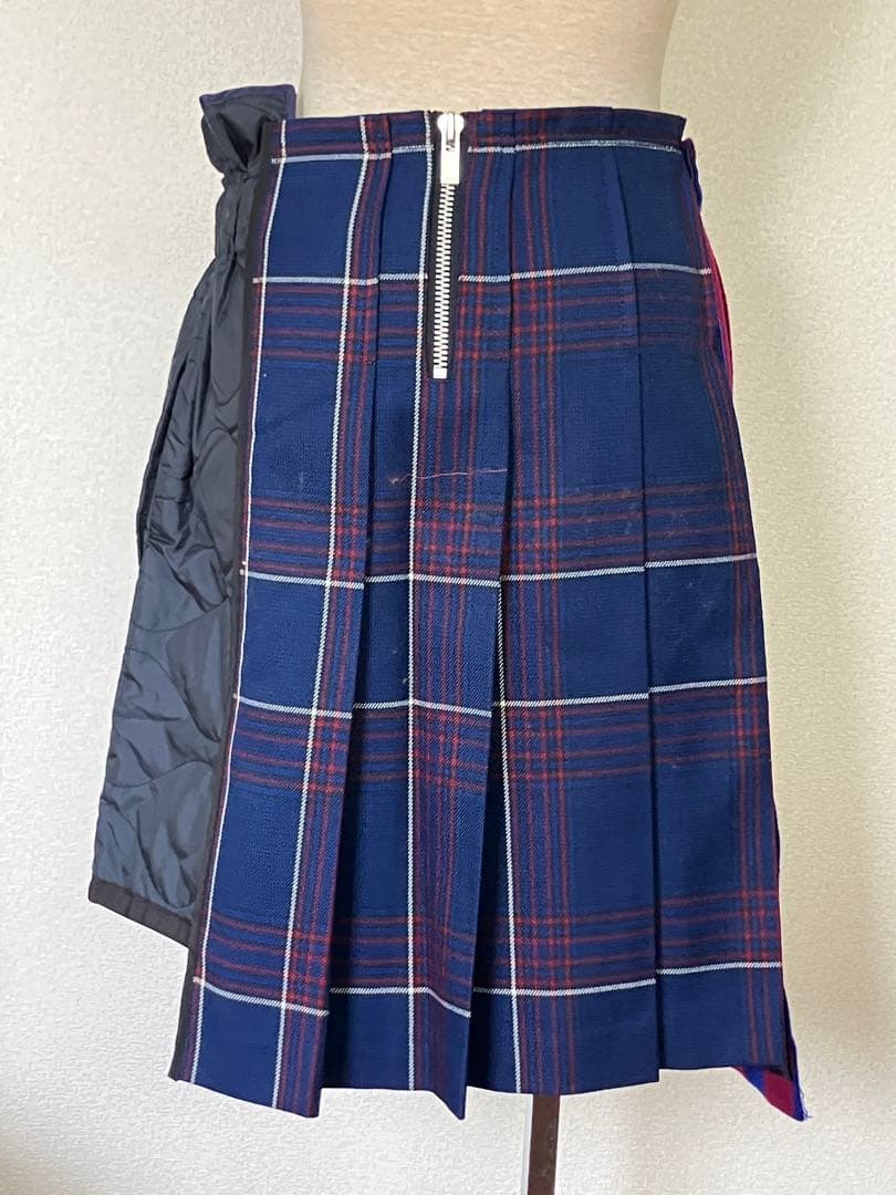 サカイ プリーツキルティングコンビネーションスカート
