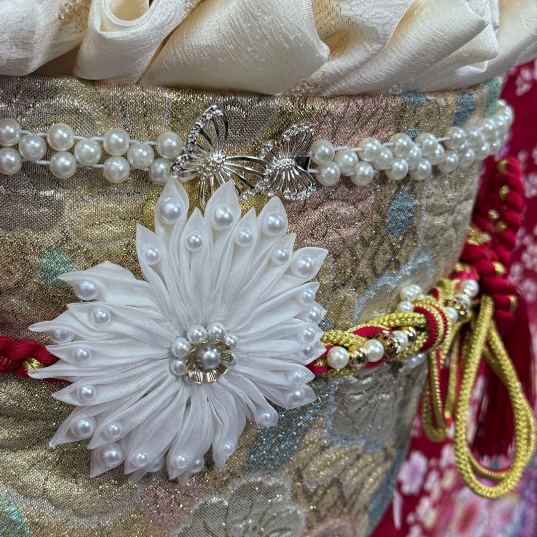 京都きもの友禅 振袖8点フルセット 桜 七宝 絞り 銀通し 正絹 成人式