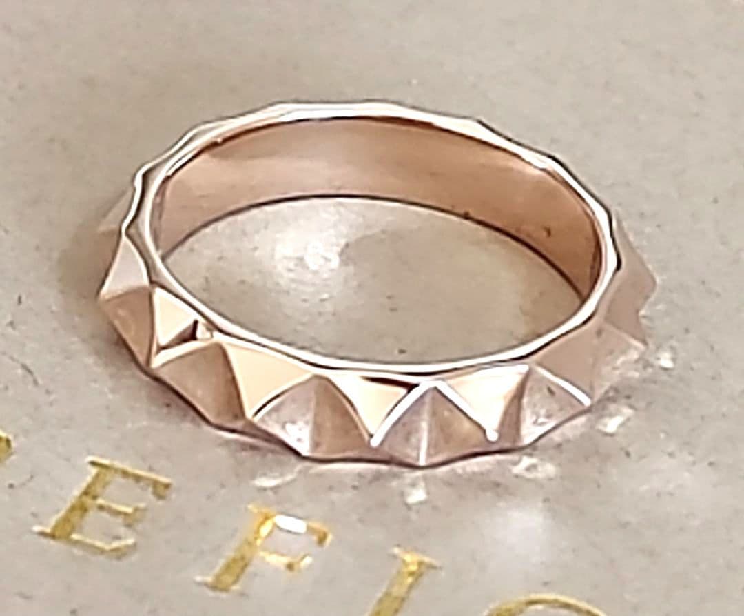 ほぼ新品☆OFオレフィーチェ「ミニスタッズ」ピンキーリング K18PG( 0号)