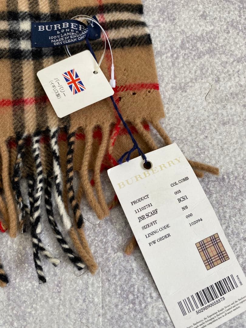 BURBERRY チェック柄マフラー ウール100% チェック・ウールカシミア