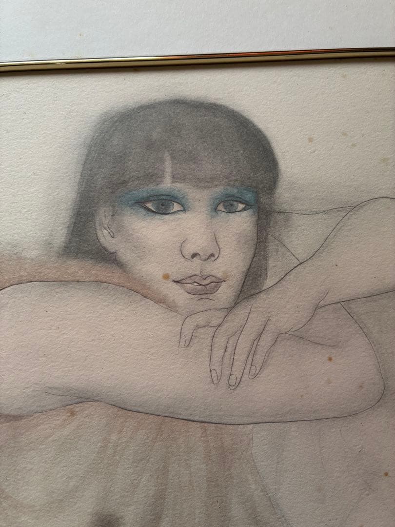 希望額へ　加山又造 裸婦 リトグラフ 直筆サイン 絵画 額装