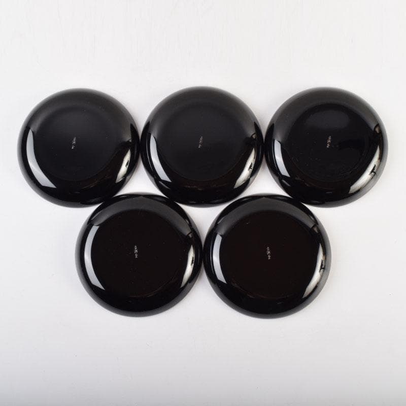 輪島塗 大向高洲堂 黒漆 飛松沈金 銘々皿 五客 共箱 N