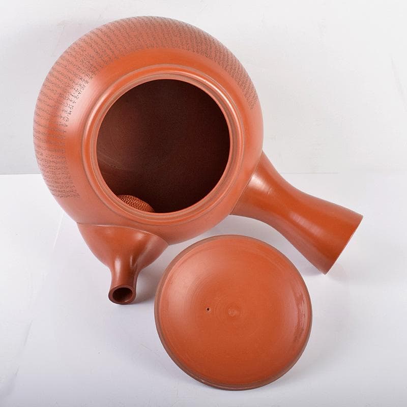 煎茶道具 常滑焼 玉光陶園造 朱泥 大急須 高さ約