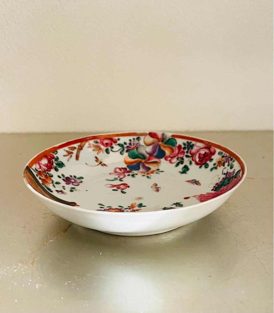 アンティーク　手描き小皿　イギリス　シノワズリ風