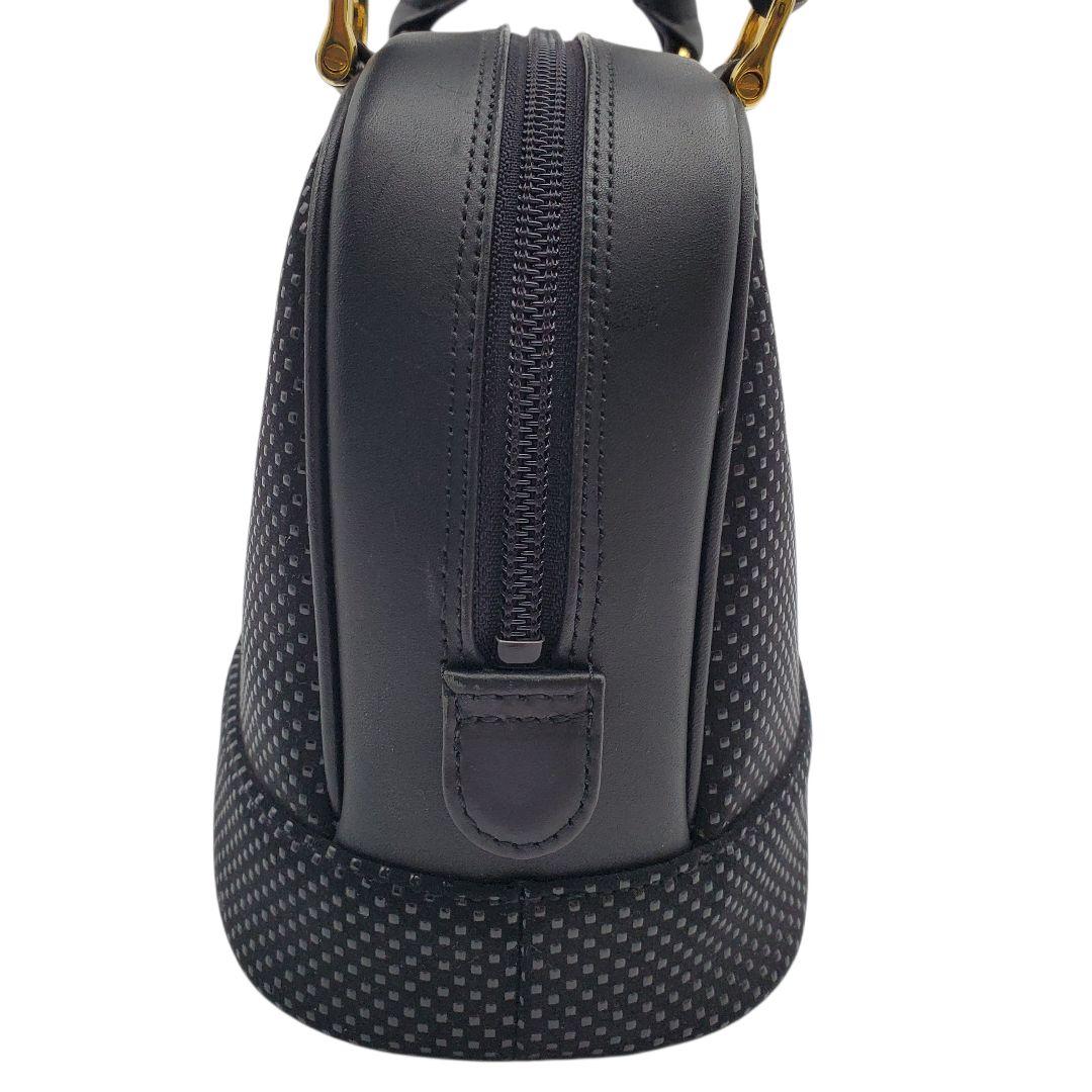 美品 印傳屋 INDEN-YA ハンドバッグ 鹿革 漆 甲州印伝 黒 ブラック