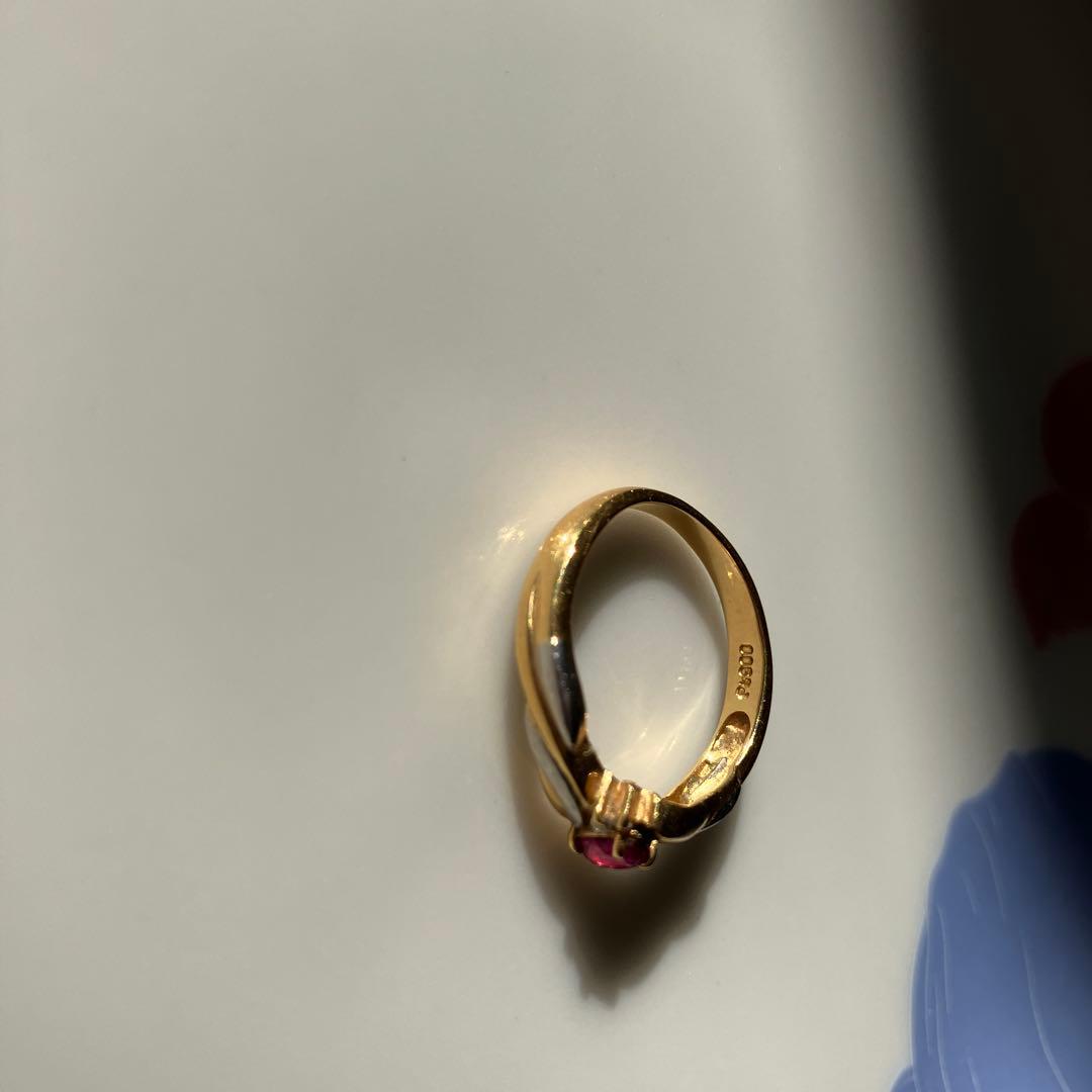し*か様 ゴールドリング ルビー付き