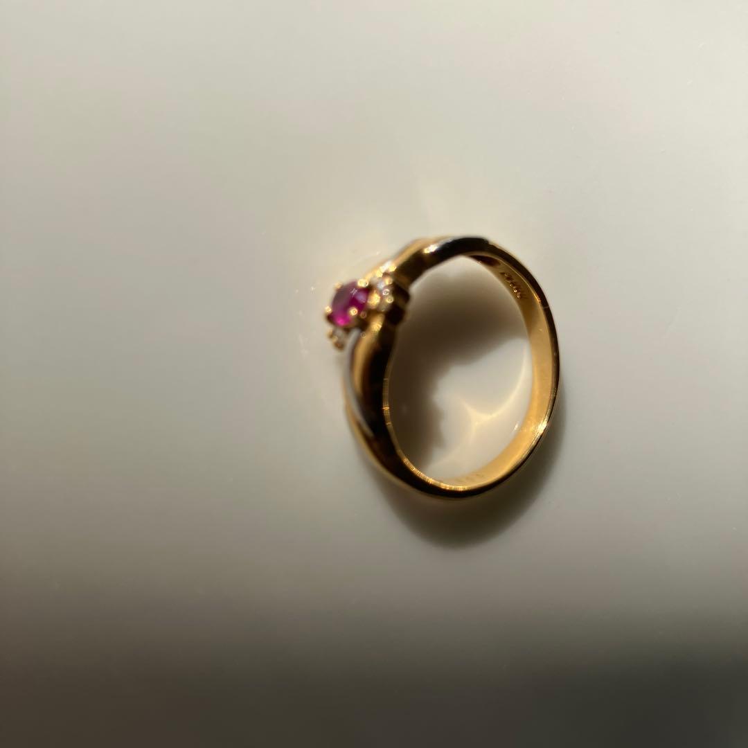 し*か様 ゴールドリング ルビー付き