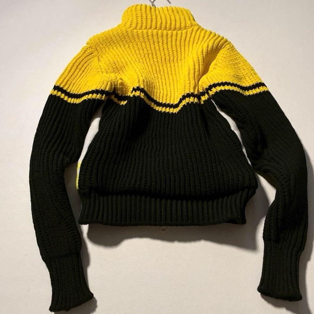 【アユミファイヤー】マークアンドロナ　ニット切り替え 総柄ジャケット 36