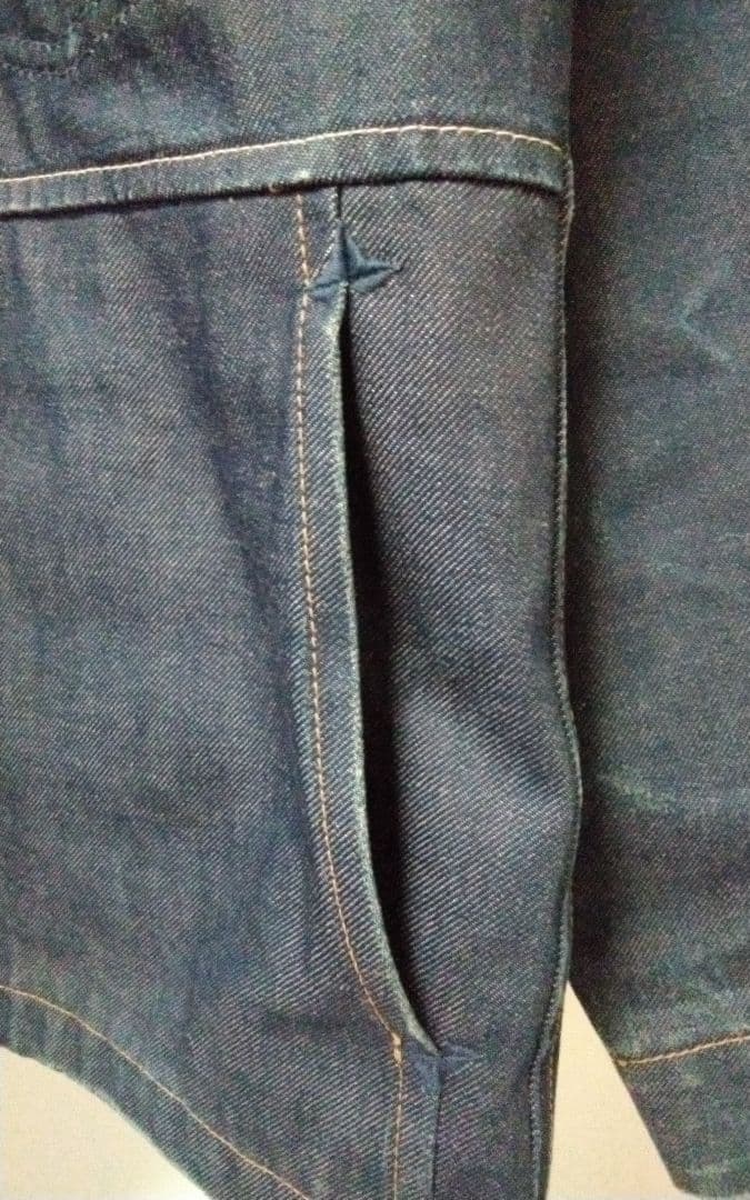 【45R】インディゴ　藍染　赤ミミ　稀少品　デニムJK+②エコBAG【日本製】