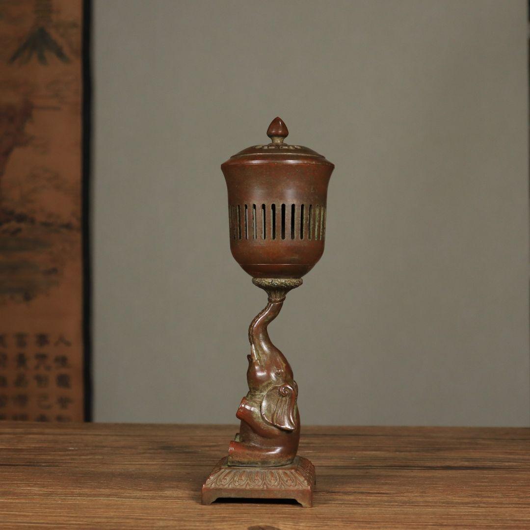 銅器 香炉 福象宮灯 薫香炉 室内檀香炉 盤香炉 蠟燭灯 香道具 工芸品 置物