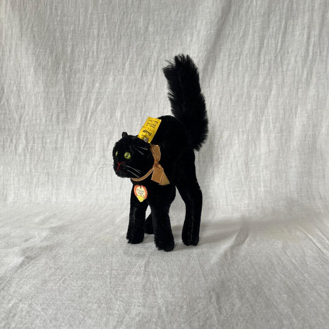 完品】アンティーク シュタイフ トムキャット 黒猫