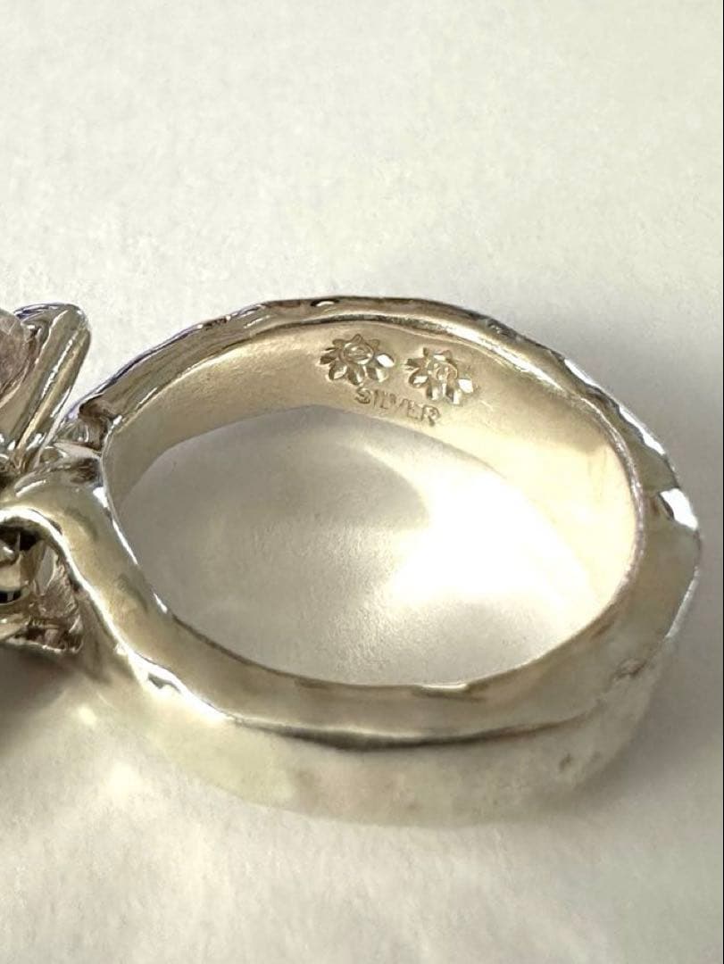 e.m. 18〜19号サイズ スカル ジルコニアリング シルバー925