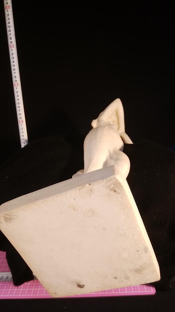 ダル作乙女☆アラバスター少女彫刻裸婦像／高53cm//白色ブロンズ銅像