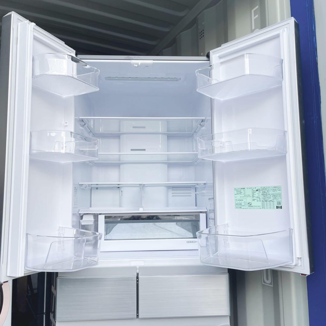 取付無料！日立まるごとチルド 2023年製ステンレスシルバー6ドア冷蔵庫