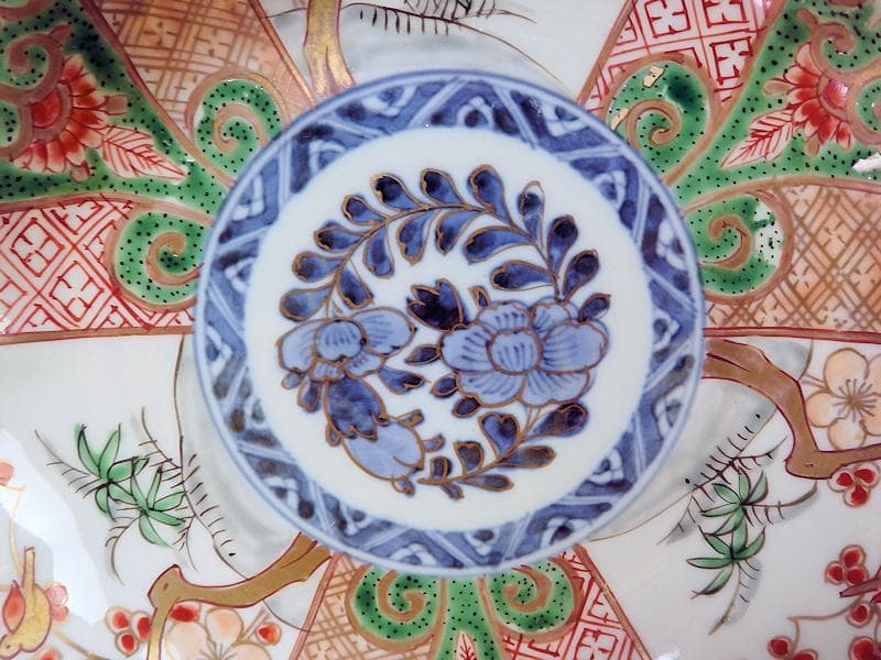 古伊万里　金襴手　牡丹に松竹梅の図　大振膾皿　３客　C784AS-CFz