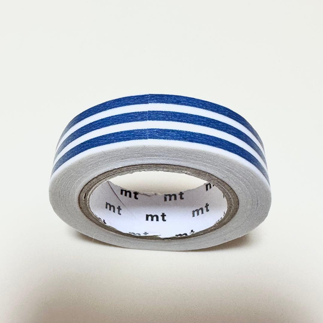 mt 廃盤マスキングテープ ボーダー インディゴ 限定サイズ？約12mm