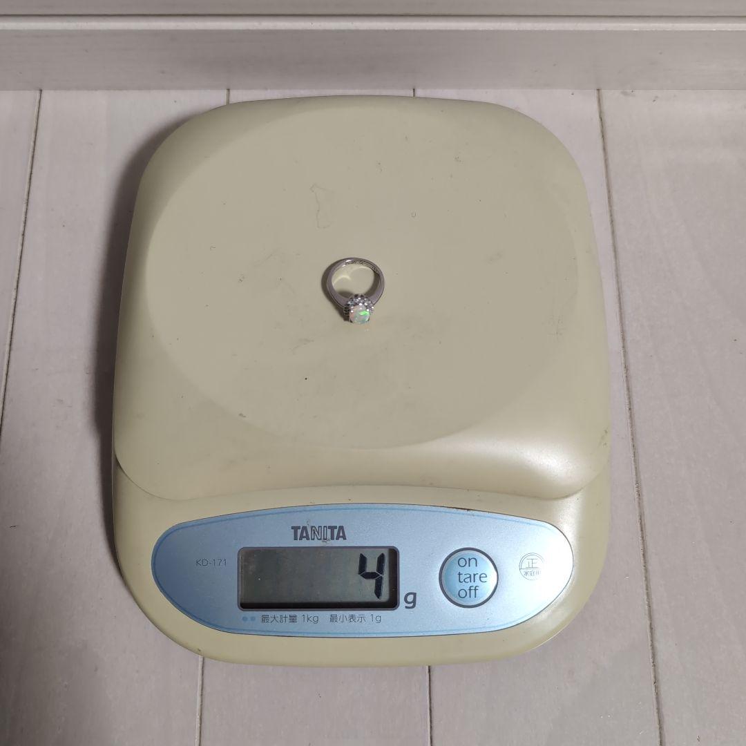 7*3様 Pt900 天然 オパール ダイヤモンド プラチナ　リング 6号