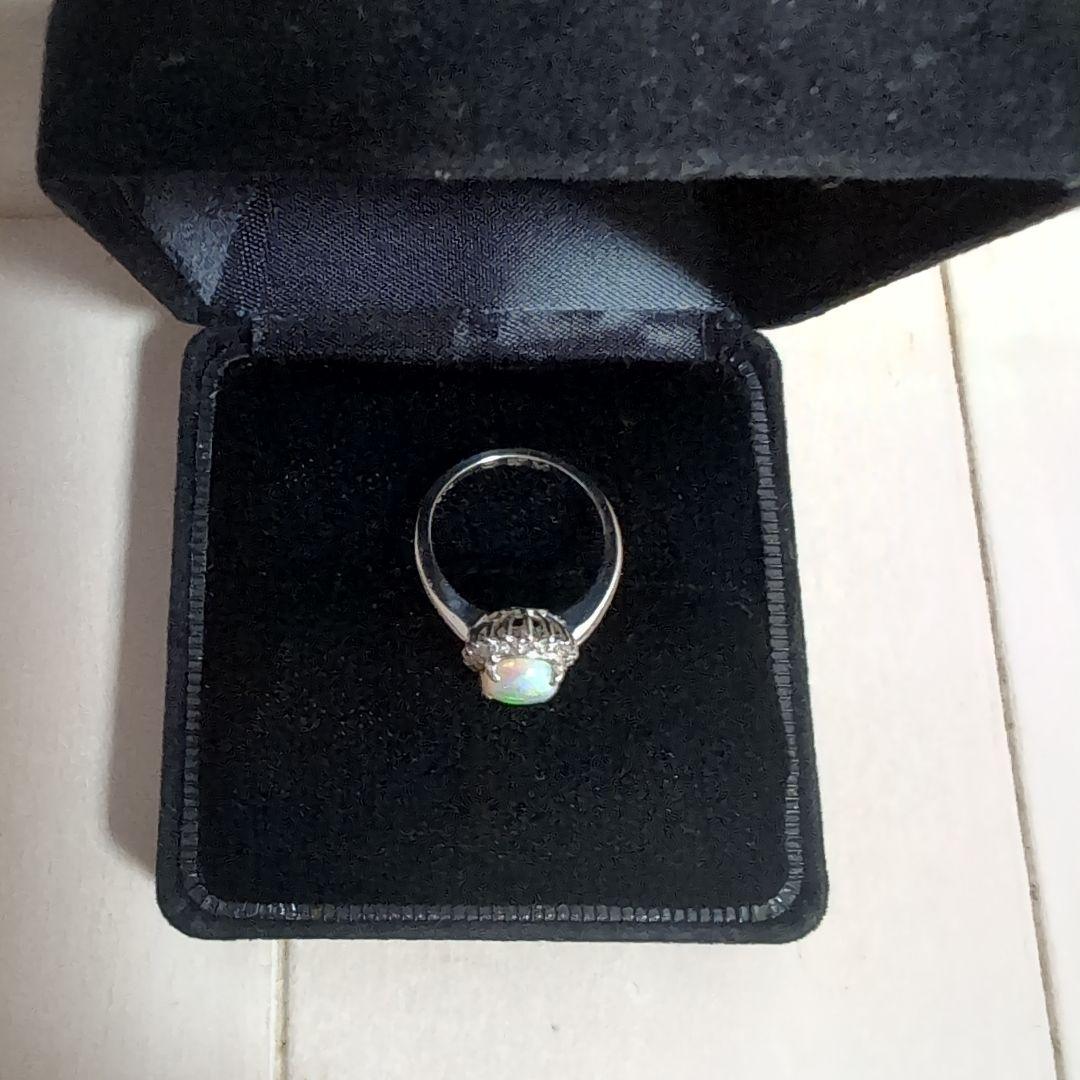 7*3様 Pt900 天然 オパール ダイヤモンド プラチナ　リング 6号