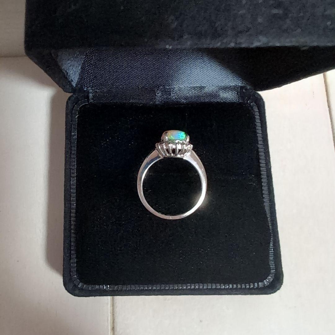 7*3様 Pt900 天然 オパール ダイヤモンド プラチナ　リング 6号