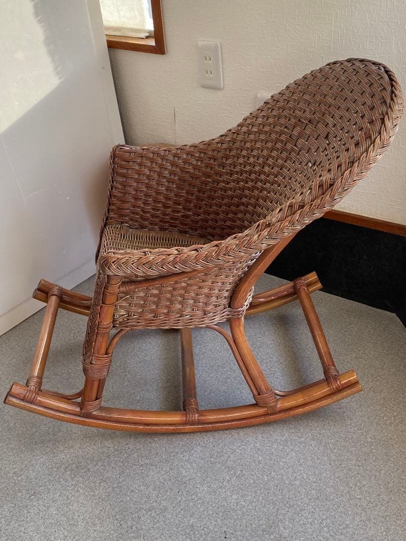 ラタン ロッキング チェア アンティーク 古道具 ヴィンテージ 籐椅子