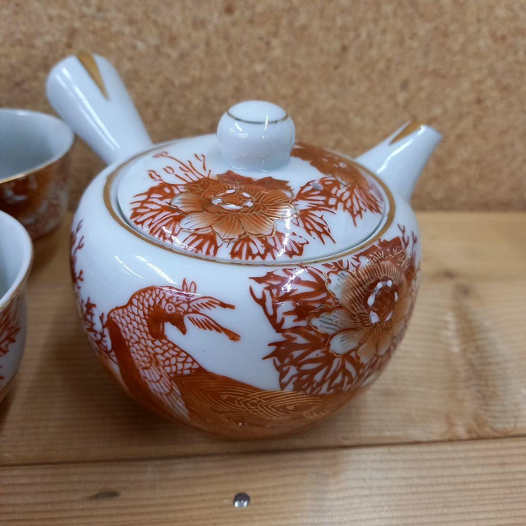 九谷焼 赤絵 金彩牡丹 孔雀 10客 茶器揃 - メルカリ