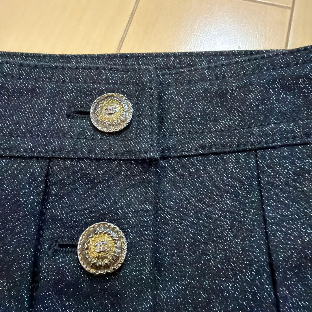 CHANEL プリーツスカート 36 ダークグレー