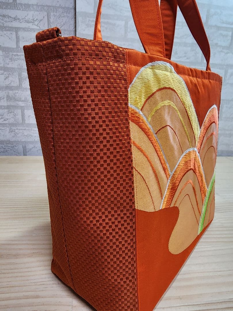 ❤プリン❤ ハンドメイド バッグ ポーチ オレンジ 和装用バッグ