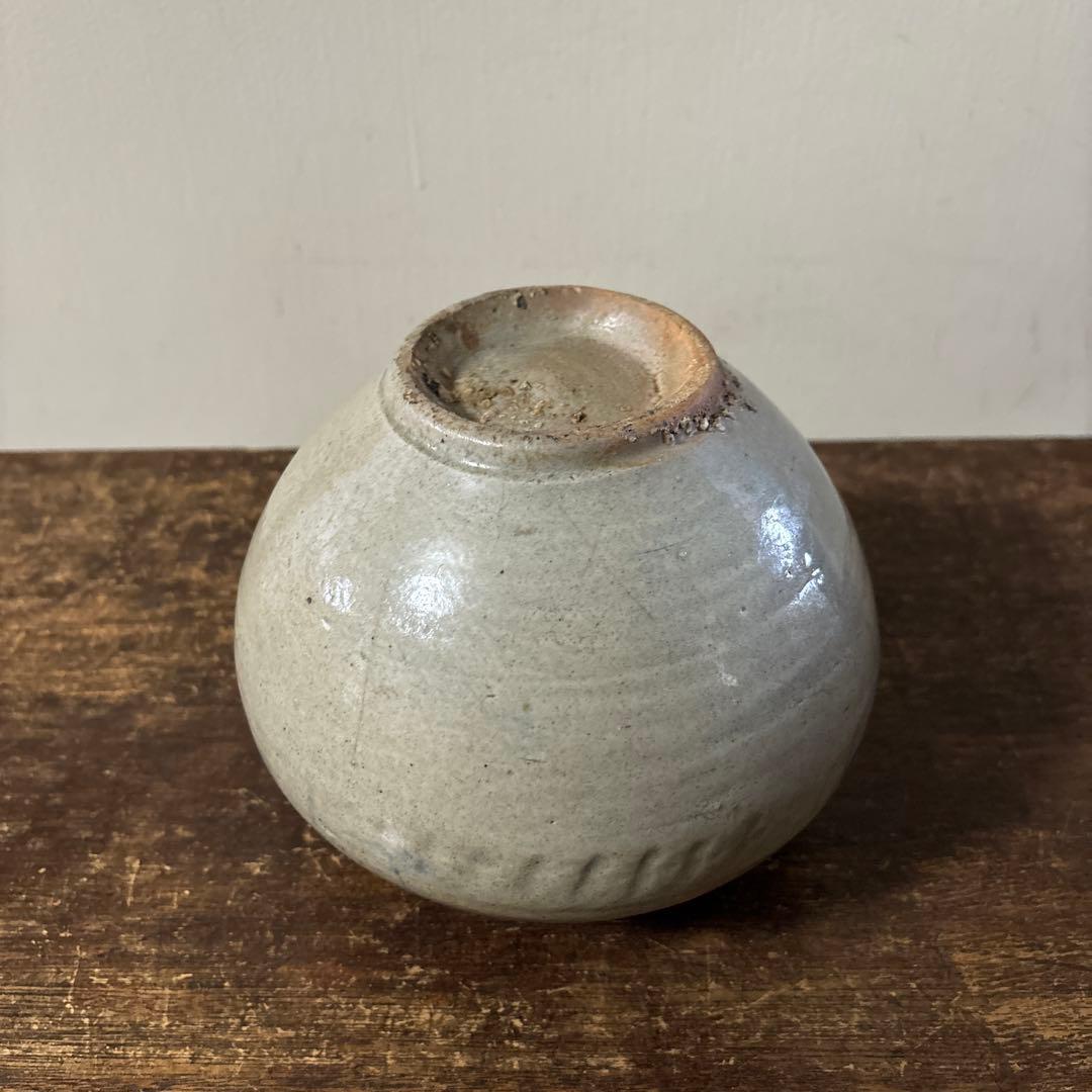 李朝壷　白磁　丸壷　塩笥壺　韓国オンギ.骨董品.スッカラ.アンティーク.立原正秋