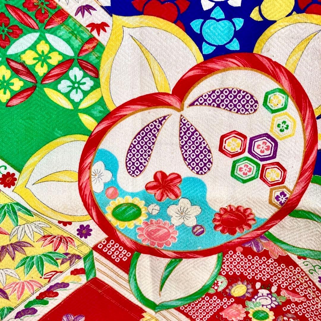 レトロ　アンティーク　女の子　子供着物　3歳　七五三　大正ロマン