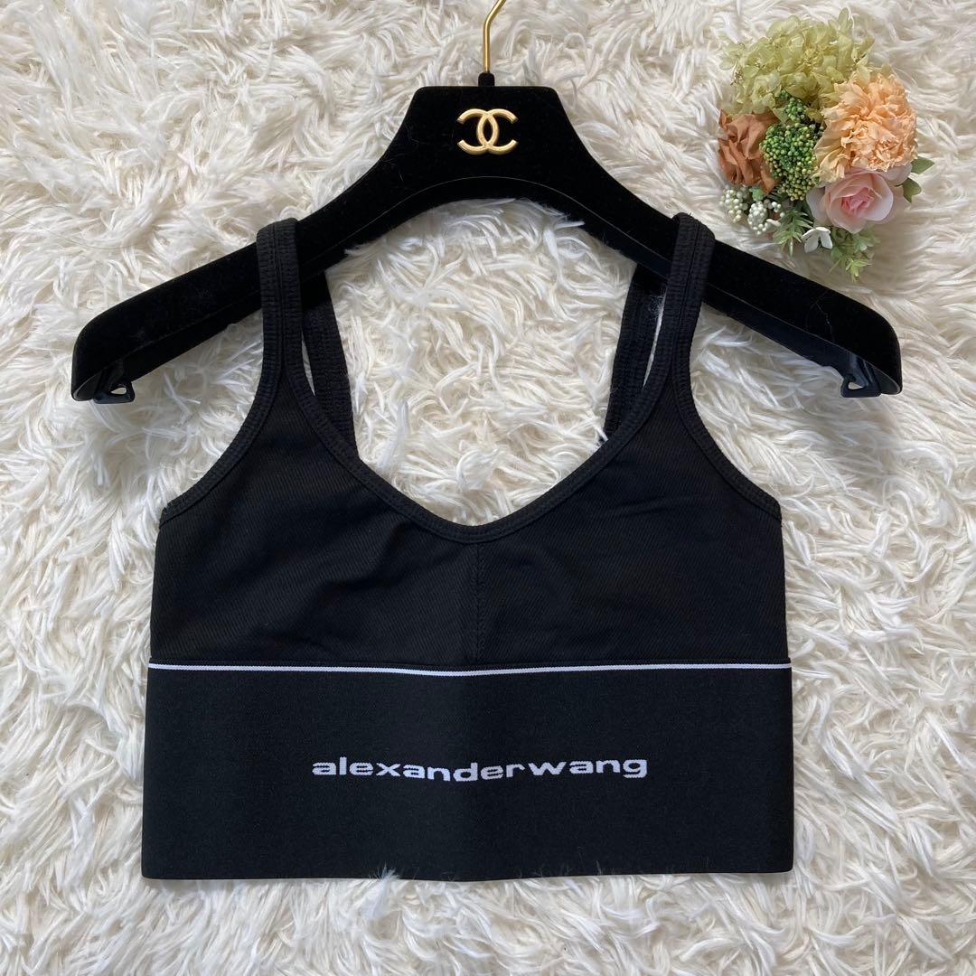 新品 アレキサンダーワン ロゴ タンクトップ ブラック レディース