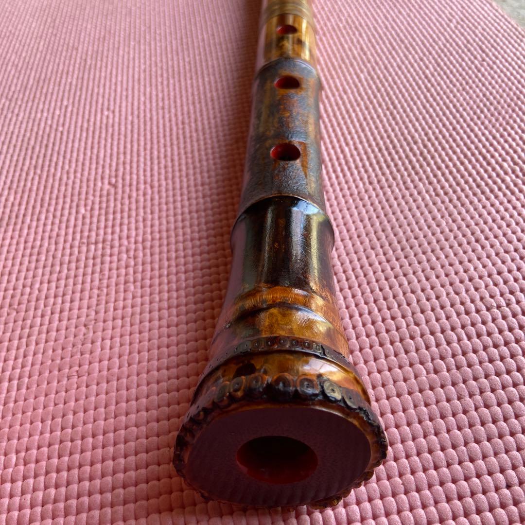 110 大幅値下げ尺八一尺八寸管真山銘三印唄口金中継ぎ金三線