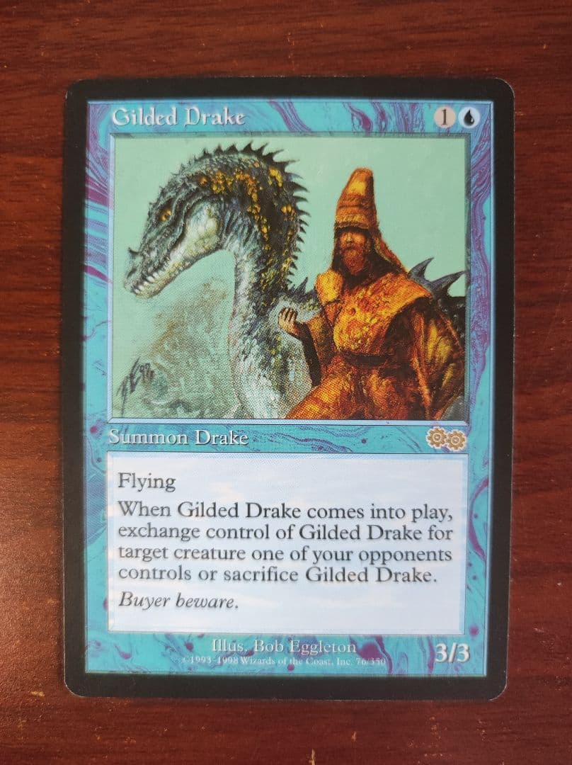 再録禁止】MTG 金粉のドレイク/Gilded Drake 英語版