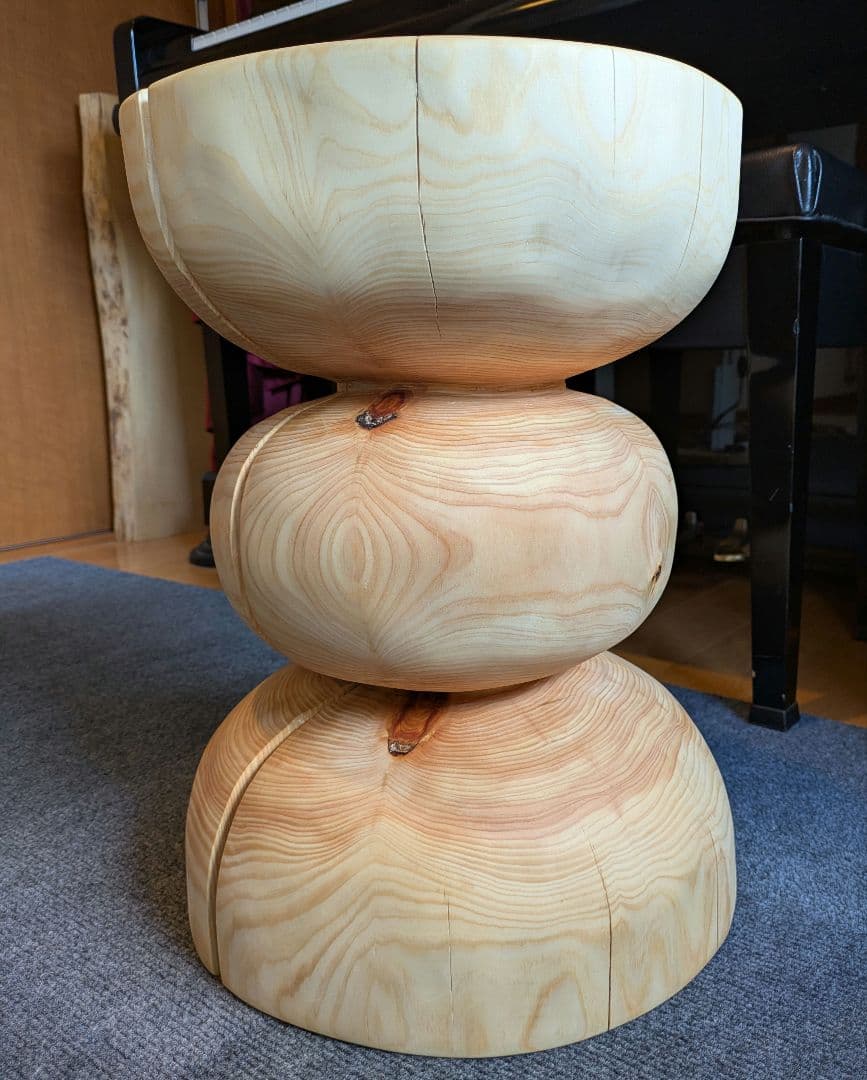 :)　檜　丸太　椅子　スツール　テーブル　高さ約44.5㎝