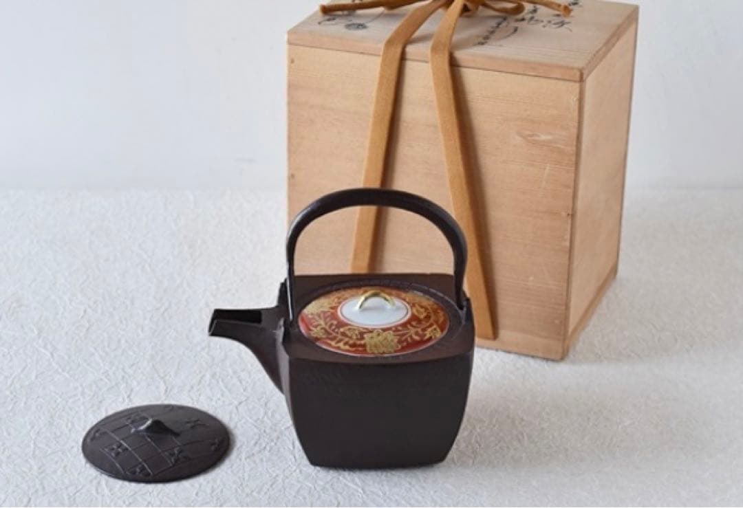 人間国宝 佐藤浄清作 菱地紋 四方銚子